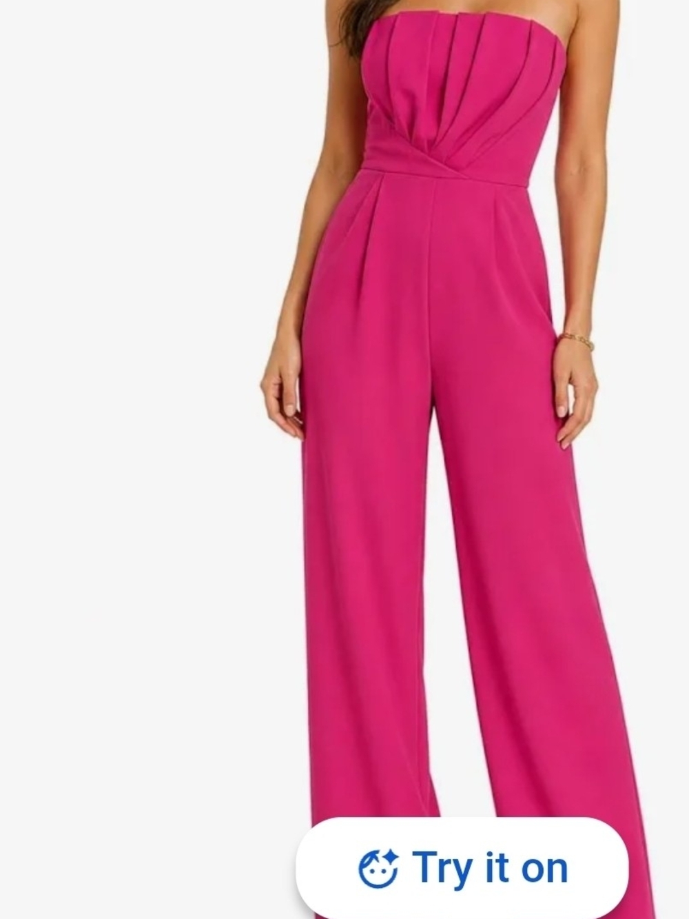 NWT - Entro - Strapless Wide-Leg Jumpsuit in Fushia